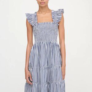 Hill House The Ellie Nap Dress Navy Stripe Size Small